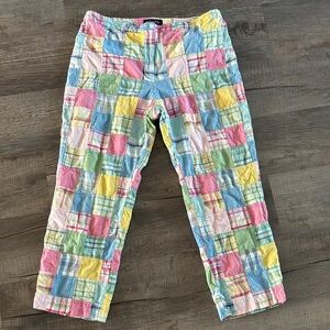 Brooks Brothers Women’s Size 14 Madras Patchwork Pastel Pants Preppy